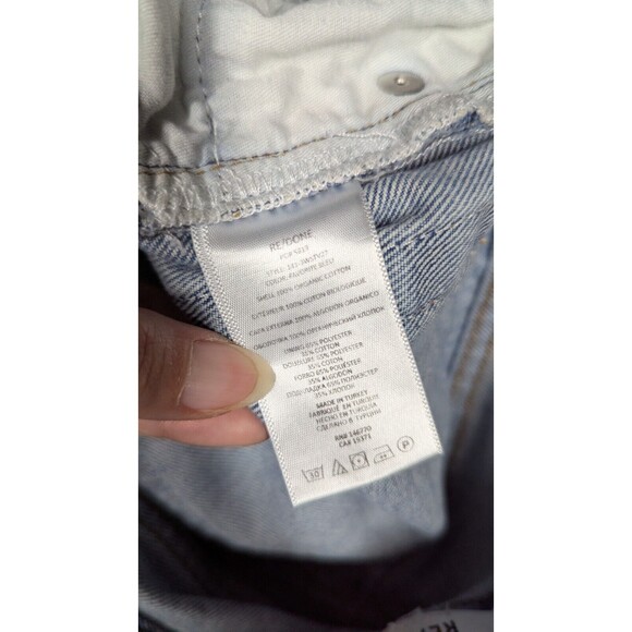 Redone Women Jeans 27x27 70s Stove Pipe Button Fly Straight Light Wash High Rise - Picture 8 of 14